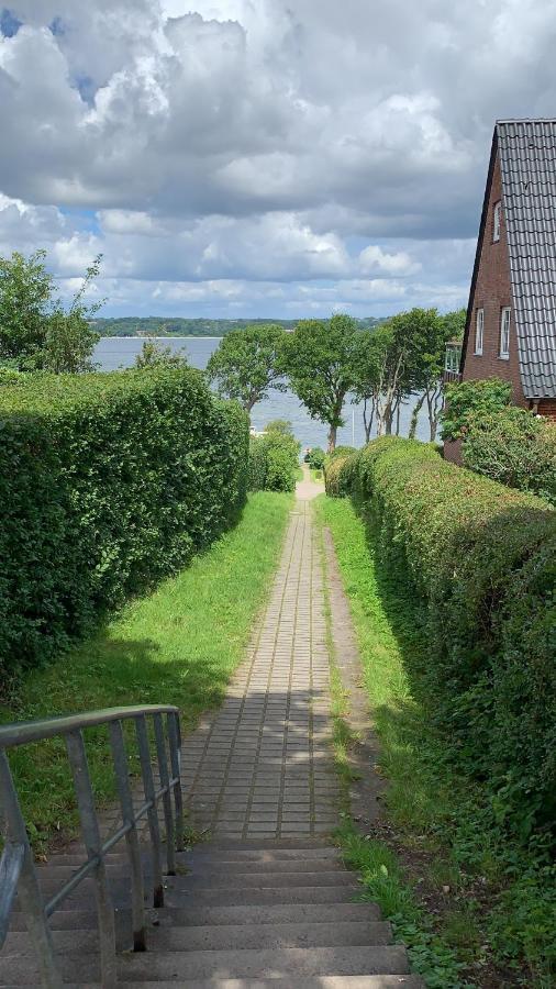 Ferienwohnung In Weisser Villa Am Kliff Flensburg Exteriör bild